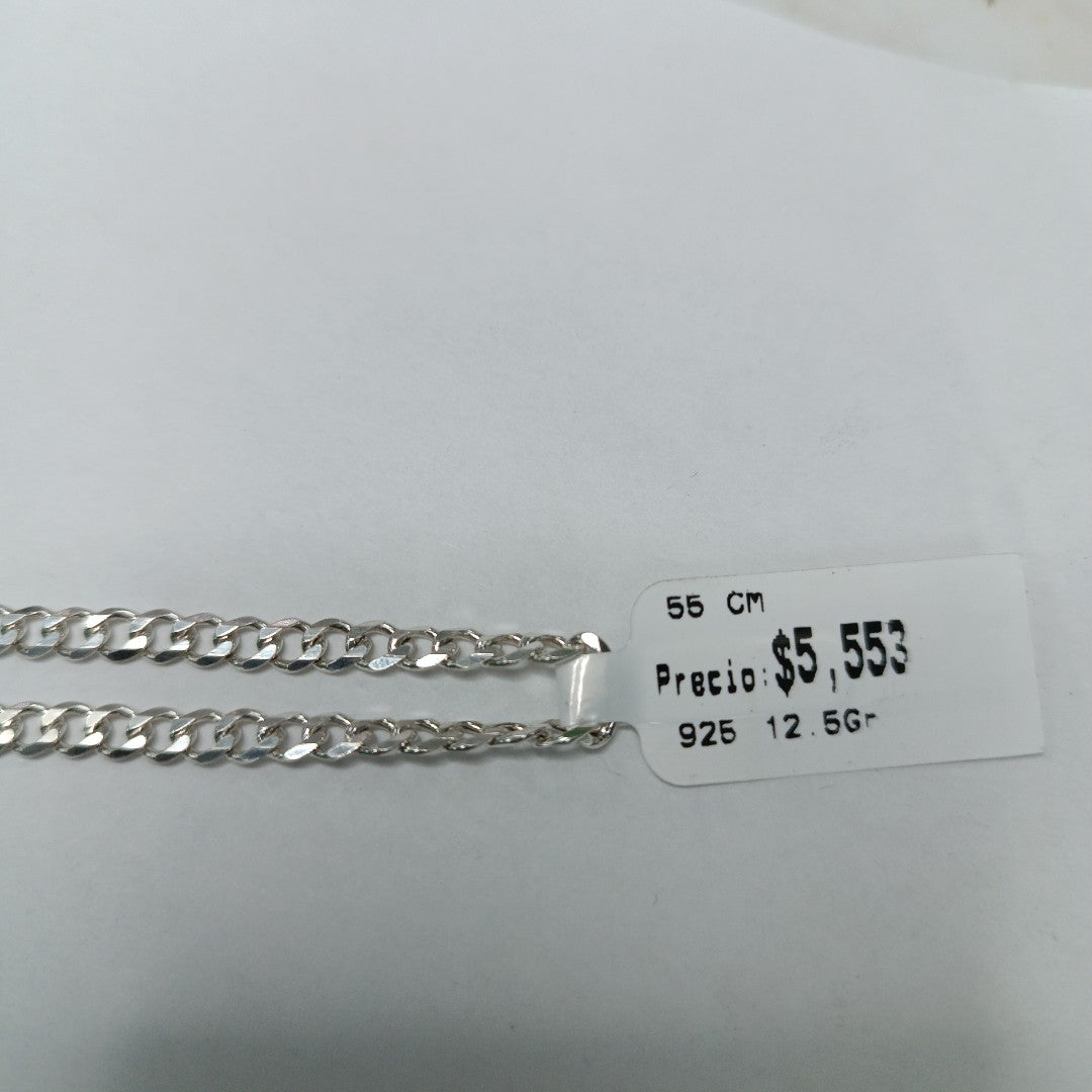 CADENA TEJIDO BARBADO PLATA .925 55 CM 12.5 GR (NUEVO)