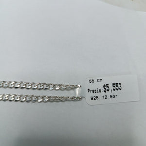 CADENA TEJIDO BARBADO PLATA .925 55 CM 12.5 GR (NUEVO)