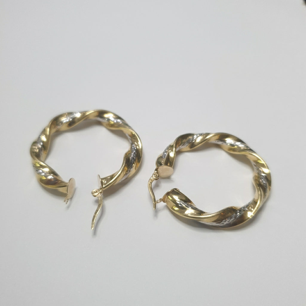 ARRACADAS PAR ORO COMBINADO 14 K 5,00 GRMS (SEMINUEVO)