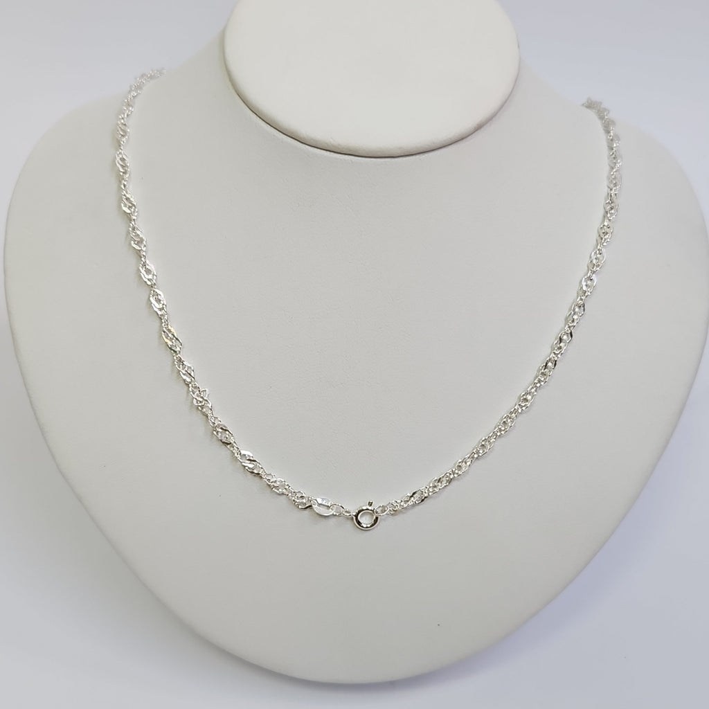 CADENA TEJIDO MEDIO TORZAL PLATA .925 55 CM 5.4 GR (NUEVO)