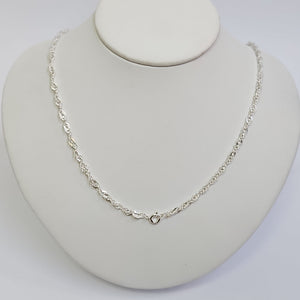 CADENA TEJIDO MEDIO TORZAL PLATA .925 55 CM 5.4 GR (NUEVO)