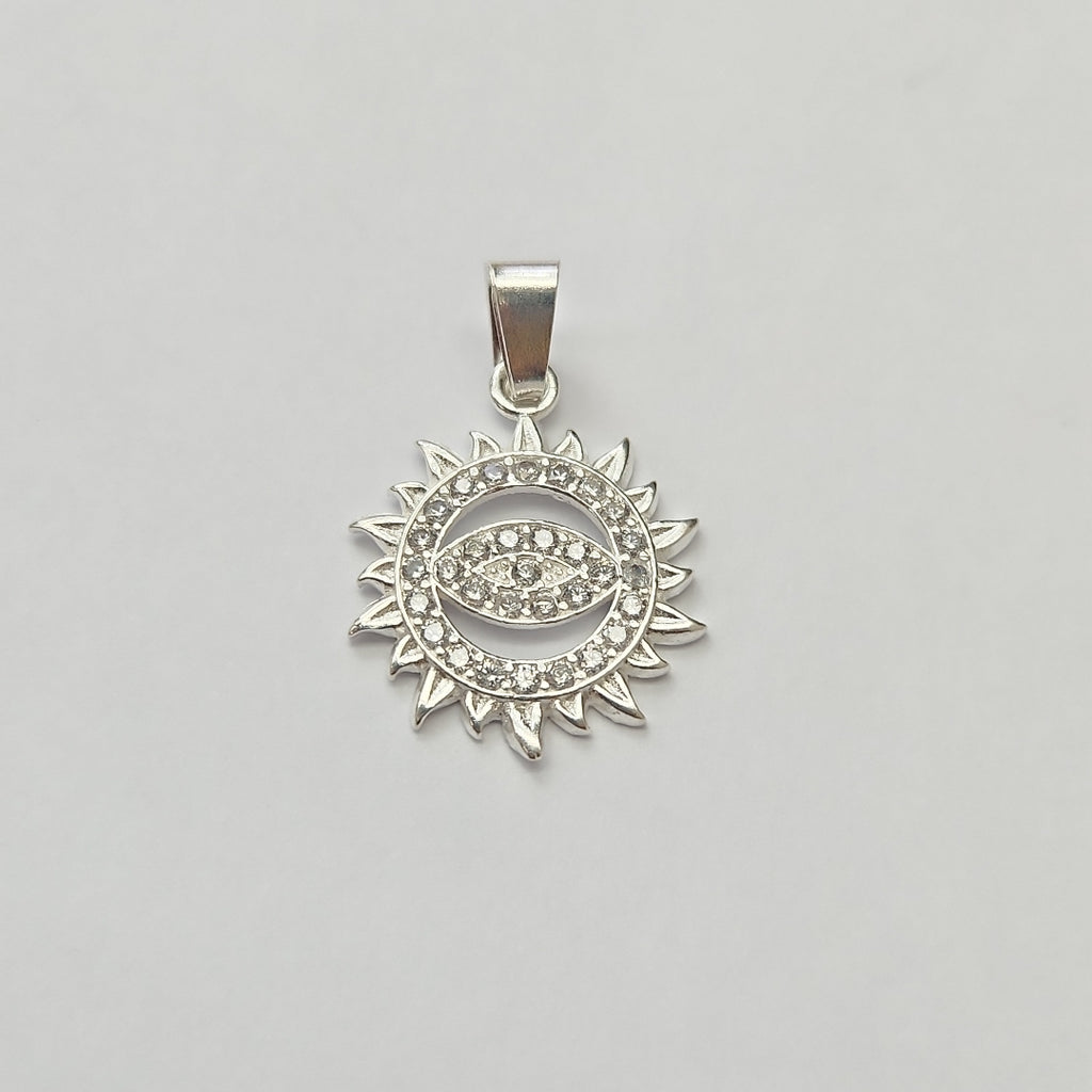 DIJE OJO MAGICO CON CIRCONIAS PLATA .925 2 GR (NUEVO)