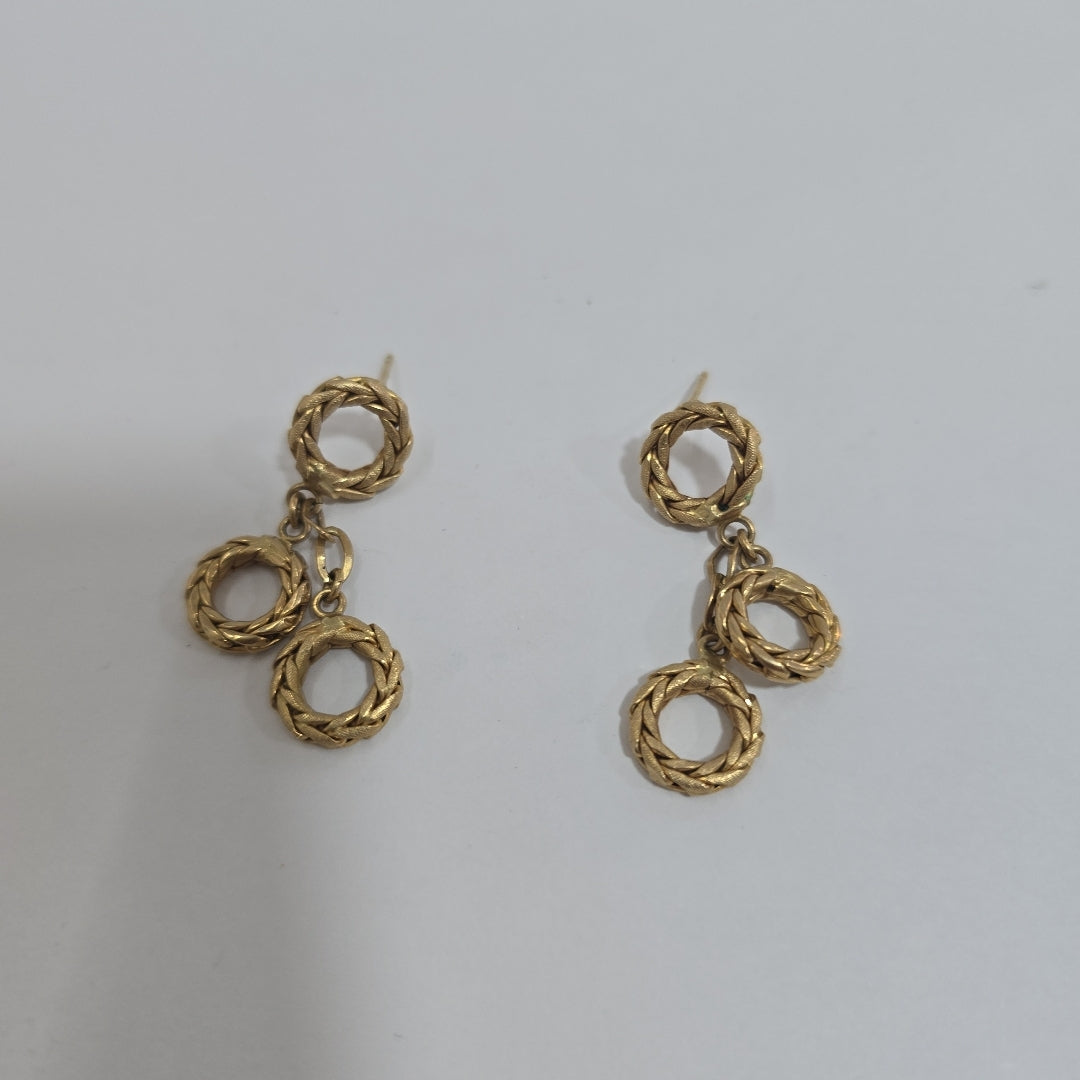 ARETES PAR ORO 14 K 4.6 GRMS (SEMINUEVO)