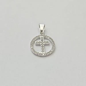 DIJE CRUZ C/CIRCONIAS PLATA .925 2.3 GR (NUEVO)