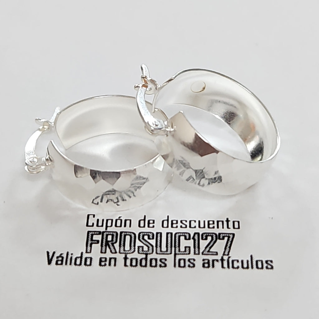 ARETES ARRACADAS FACETADAS PLATA .925 2.8 GR (NUEVO)