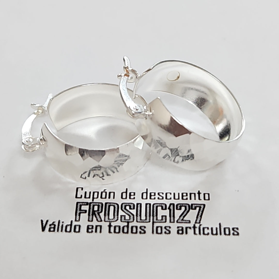 ARETES ARRACADAS FACETADAS PLATA .925 2.8 GR (NUEVO)