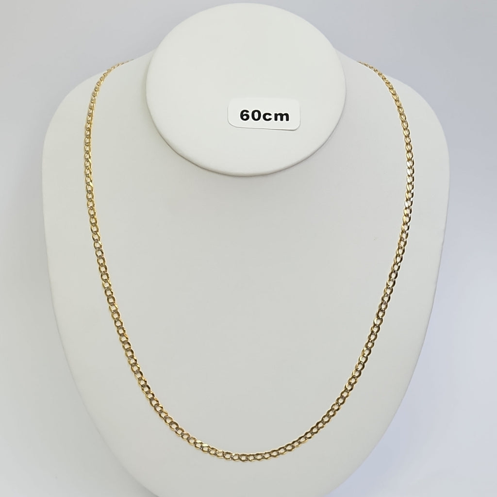 CADENAS BARBADA DIAMANTADA ORO 14K 60 CM 9.5 GR (NUEVO)