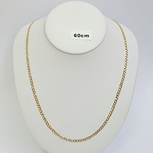 CADENAS BARBADA DIAMANTADA ORO 14K 60 CM 9.5 GR (NUEVO)
