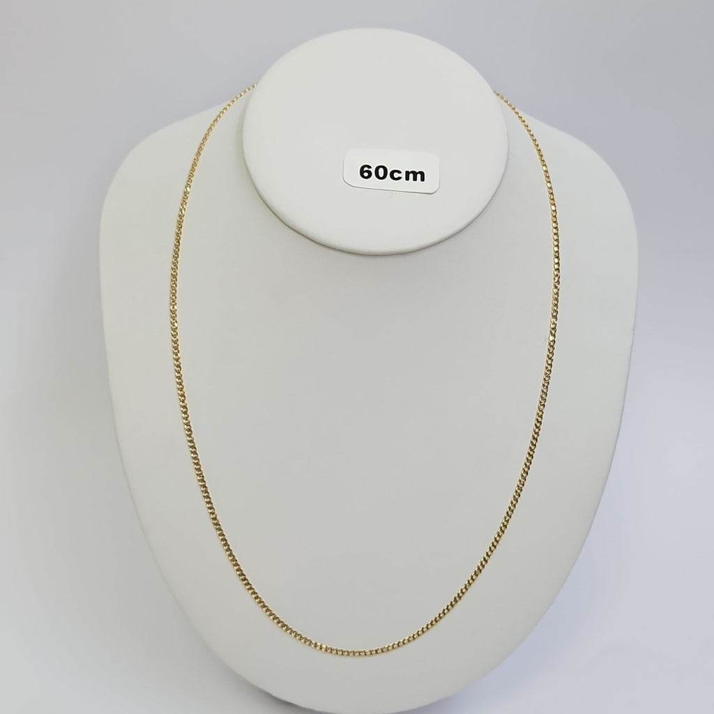 CADENAS BARBADA DIAMANTADA ORO 14K 55 CM 5.7 GR (NUEVO)