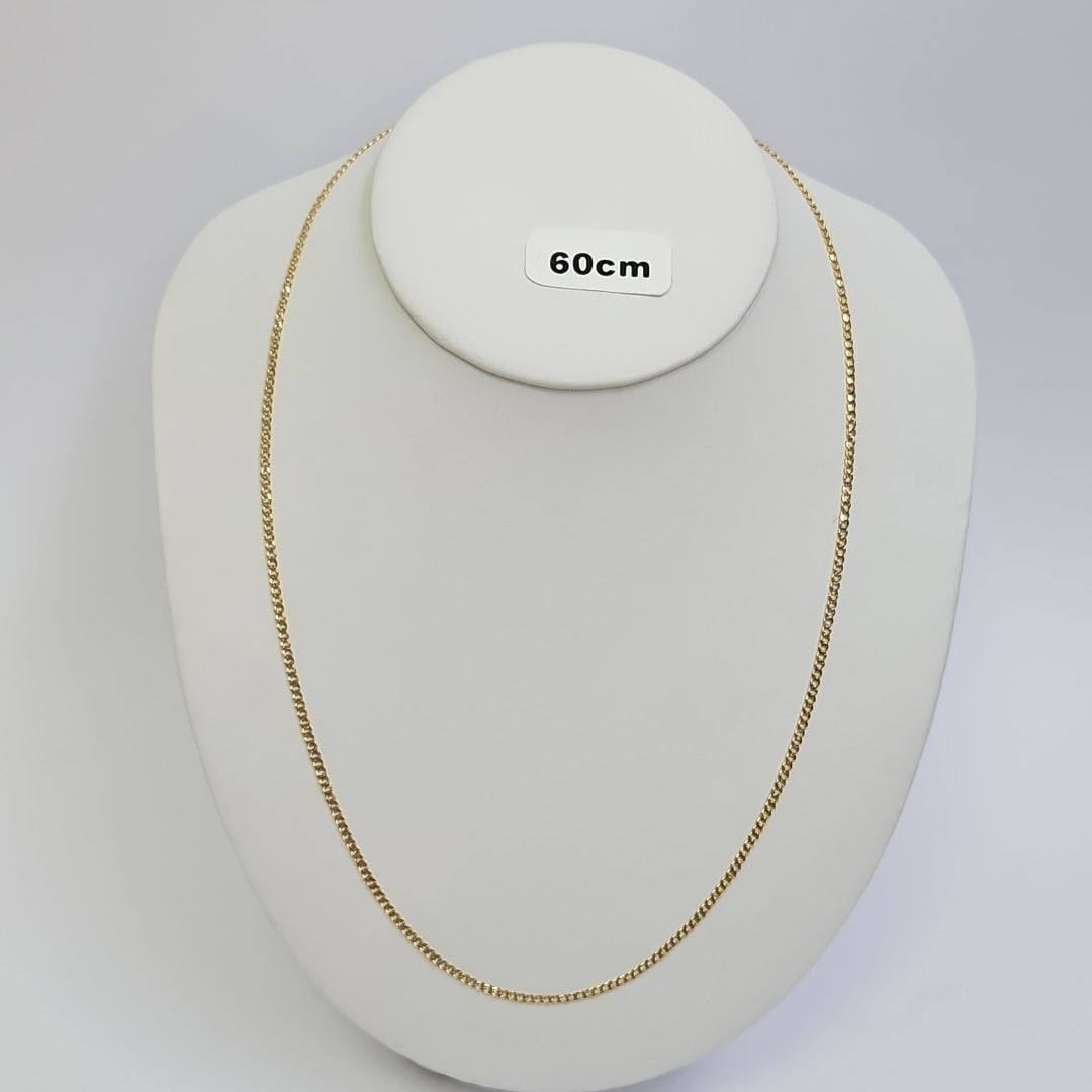 CADENAS BARBADA DIAMANTADA ORO 14K 55 CM 5.7 GR (NUEVO)
