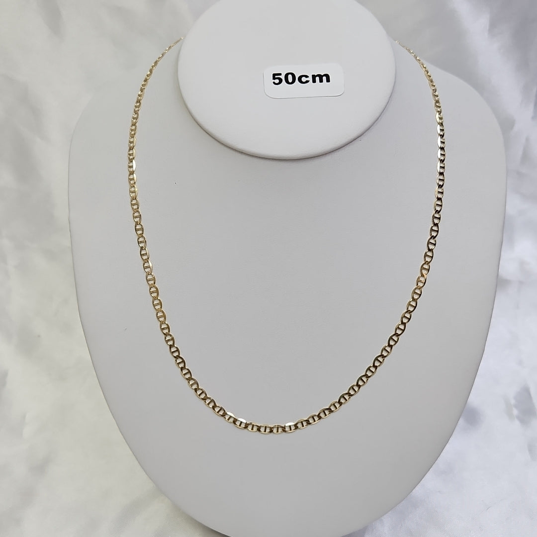 CADENAS TEJIDO MARINERA ORO 14K 50 CM 7.6 GR (NUEVO)