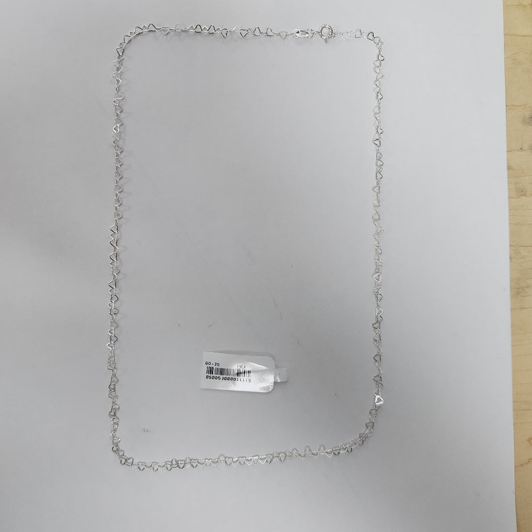 CADENA CORAZONES PLATA .925 55 CM 2.82 GR (NUEVO)
