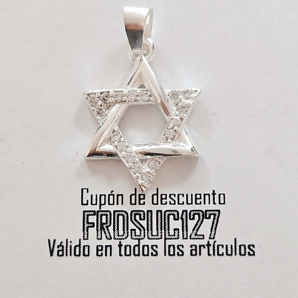 DIJE ESTRELLA DE DAVID C/CIRCONIAS PLATA .925 2.6 GR (NUEVO)