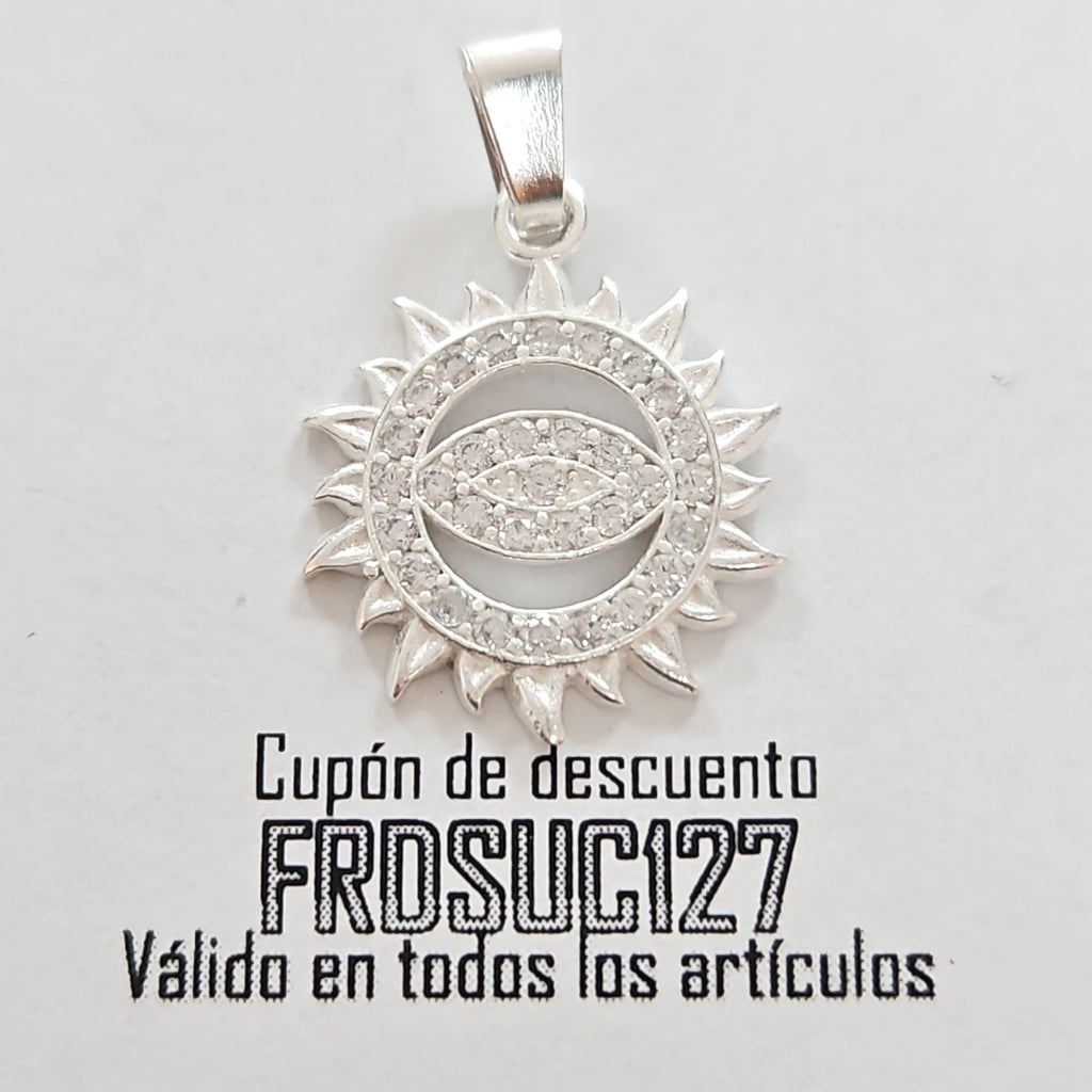 DIJE OJO MAGICO CON CIRCONIAS PLATA .925 1.9 GR (NUEVO)