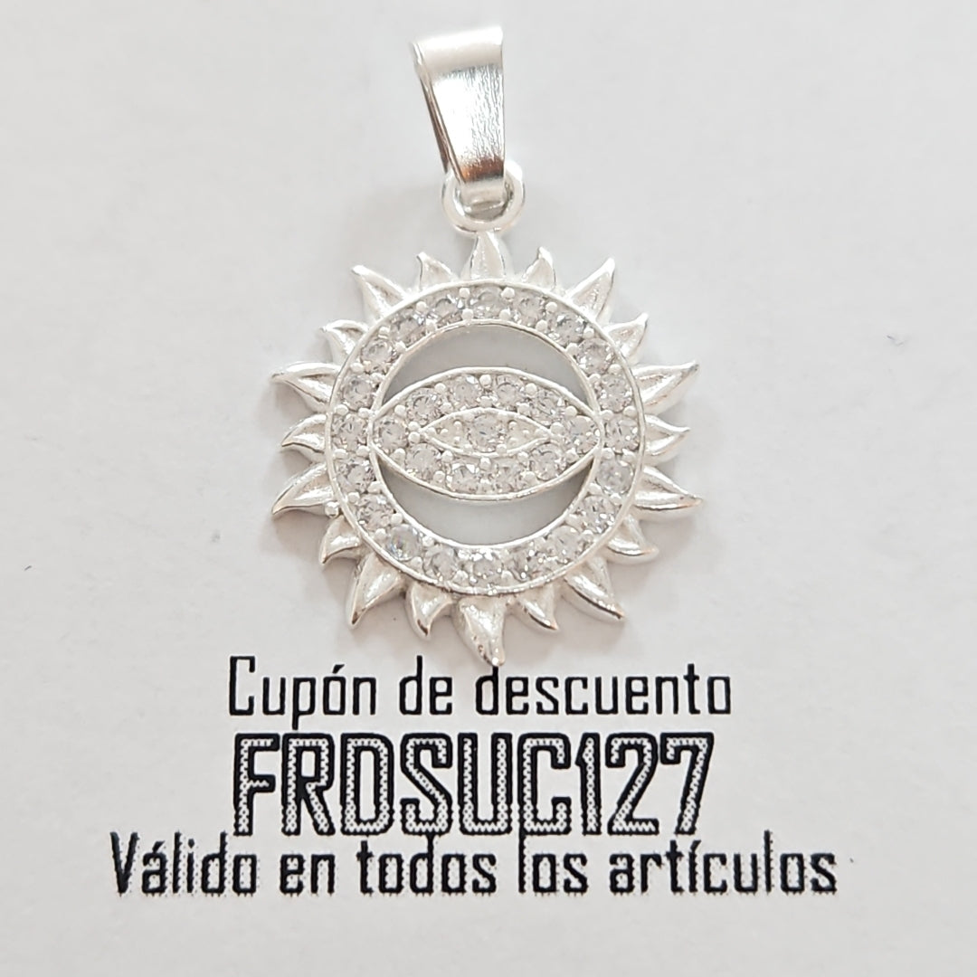 DIJE OJO MAGICO CON CIRCONIAS PLATA .925 1.9 GR (NUEVO)