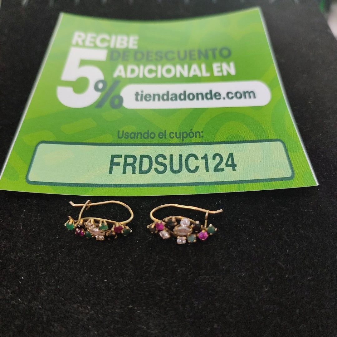 ARETES PAR ORO 14 K 2 GRMS (SEMINUEVO)