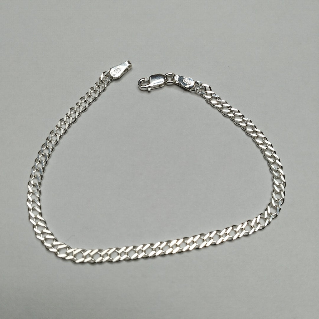 PULSERA DOBLE ESLABON PLATA .925 18 CM 3.53 GR (NUEVO)