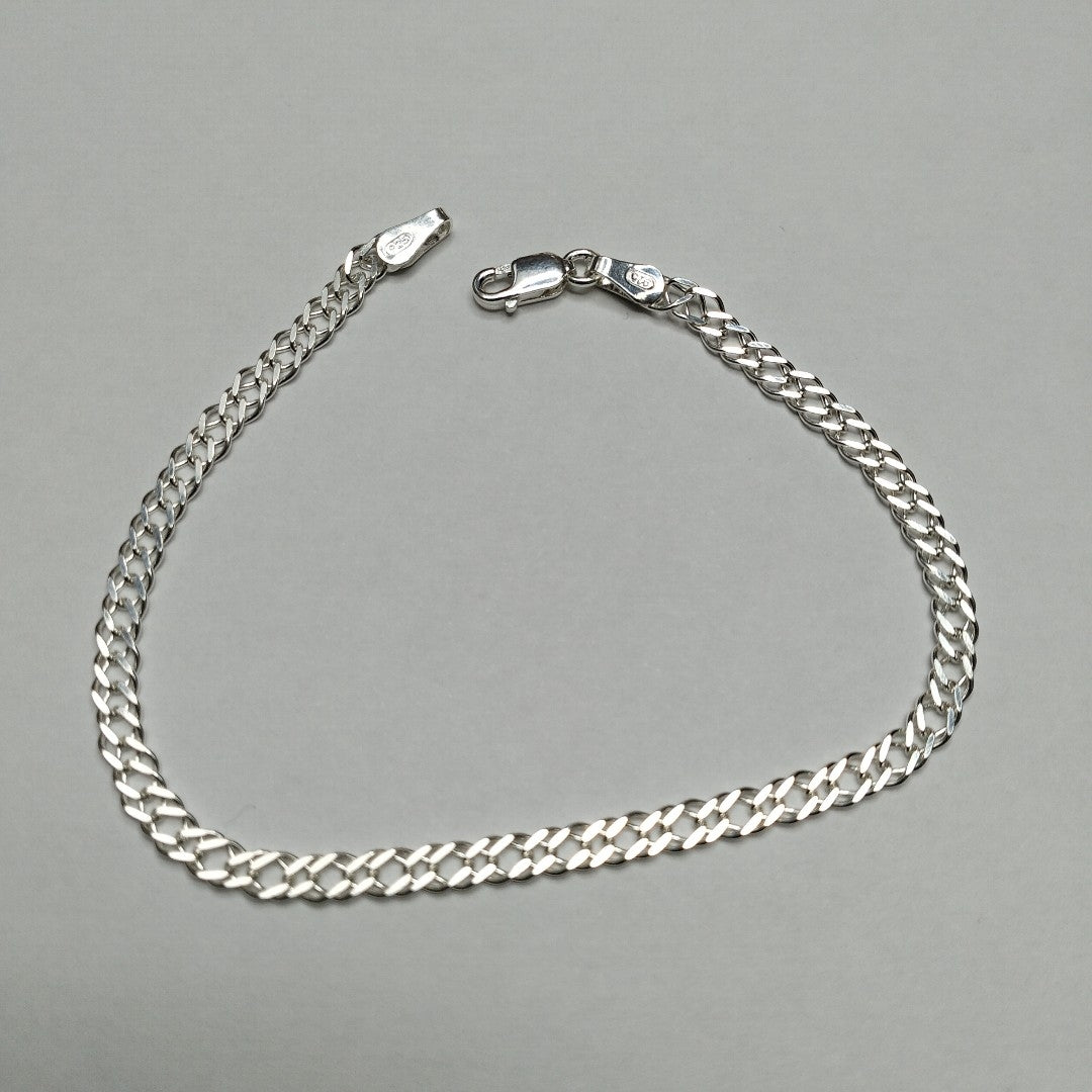 PULSERA DOBLE ESLABON PLATA .925 18 CM 3.53 GR (NUEVO)