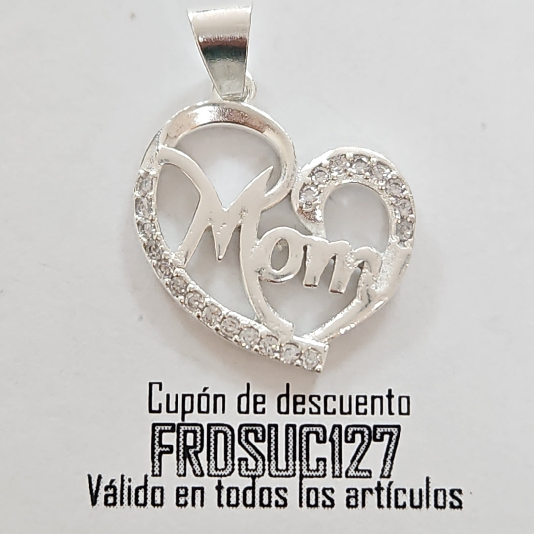 DIJE CORAZON C/CIRCONIAS PLATA .925 3.1 GR (NUEVO)