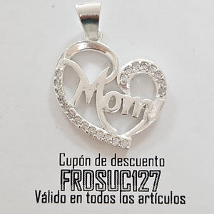 DIJE CORAZON C/CIRCONIAS PLATA .925 3.1 GR (NUEVO)