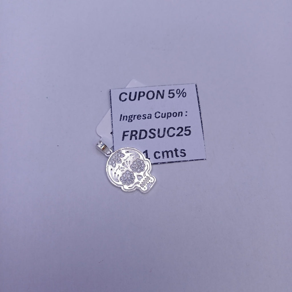 DIJE CALAVERA CON CIRCONIAS PLATA .925 2.5 GR (NUEVO)