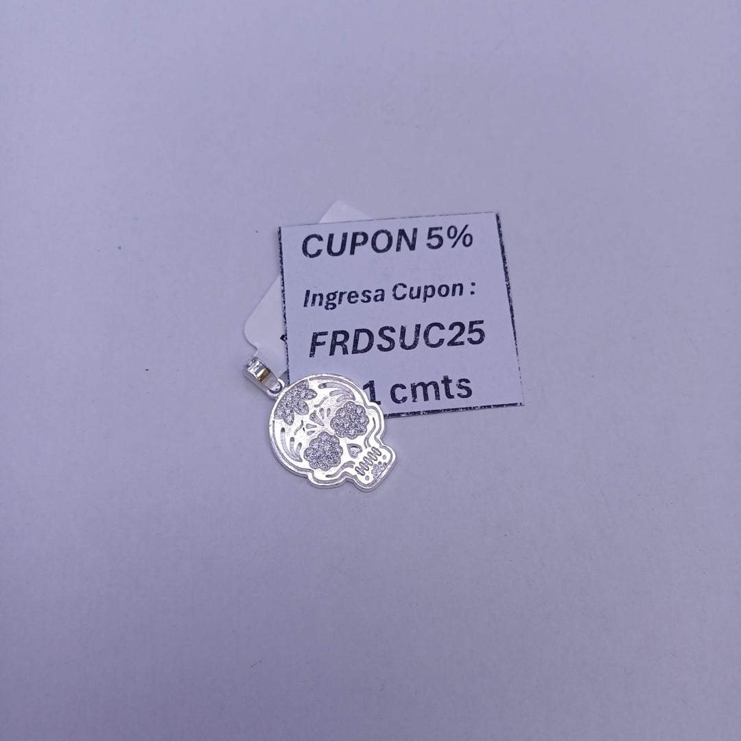 DIJE CALAVERA CON CIRCONIAS PLATA .925 2.5 GR (NUEVO)