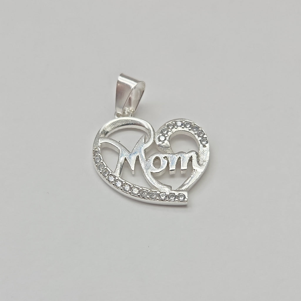 DIJE CORAZON C/CIRCONIAS PLATA .925 3.1 GR (NUEVO)