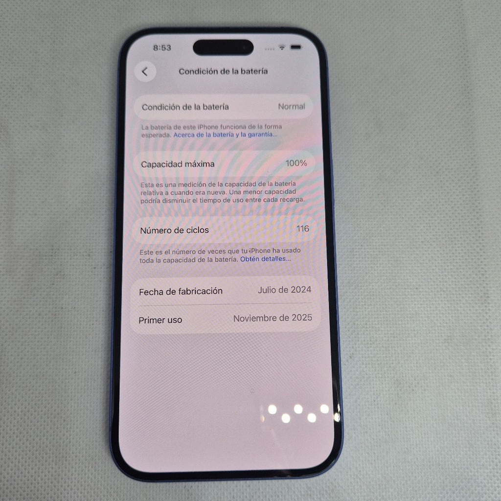 CELULAR APPLE IPHONE 16 A3287 (2024) 128 GB 8 GB RAM (SEMINUEVO)