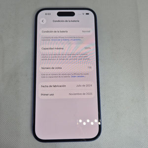 CELULAR APPLE IPHONE 16 A3287 (2024) 128 GB 8 GB RAM (SEMINUEVO)
