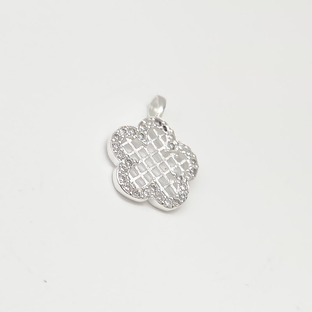 DIJE FLOR CON CIRCONIAS PLATA .925 1.7 GR (NUEVO)