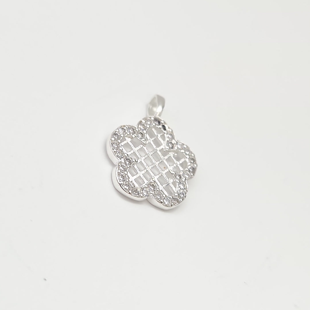 DIJE FLOR CON CIRCONIAS PLATA .925 1.7 GR (NUEVO)