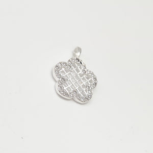 DIJE FLOR CON CIRCONIAS PLATA .925 1.7 GR (NUEVO)