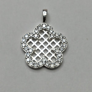 DIJE FLOR CON CIRCONIAS PLATA .925 1.7 GR (NUEVO)
