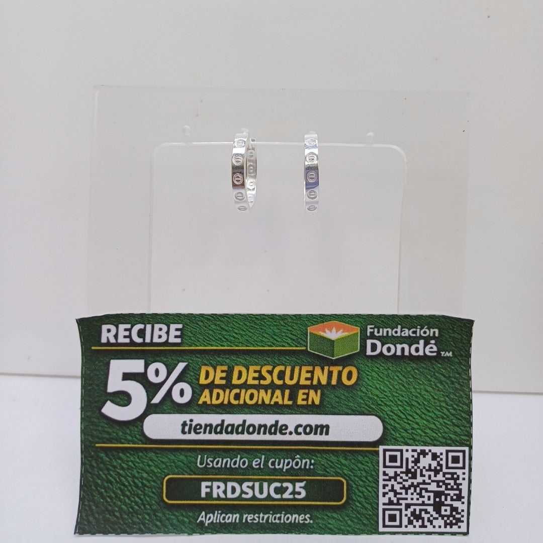 ARETES ARRACADAS FIG TORNILLOS PLATA .925 2.63 GR (NUEVO)