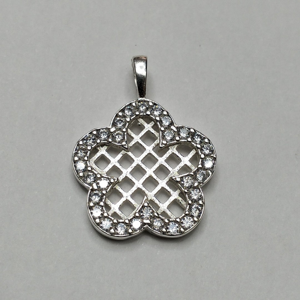 DIJE FLOR CON CIRCONIAS PLATA .925 1.7 GR (NUEVO)