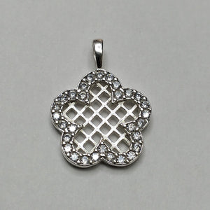 DIJE FLOR CON CIRCONIAS PLATA .925 1.7 GR (NUEVO)