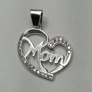 DIJE CORAZON C/CIRCONIAS PLATA .925 3.1 GR (NUEVO)
