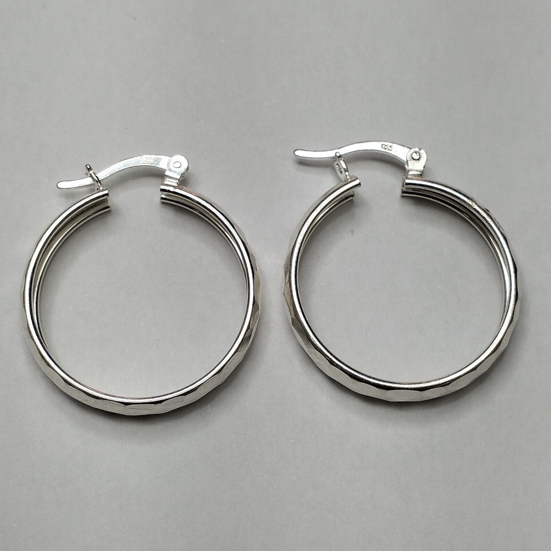 ARETES ARRACADAS FACETADAS PLATA .925 2.6 GR (NUEVO)