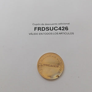 MEDALLA CONMEMORATIVA ORO 14 K 16.1 GRMS (SEMINUEVO)