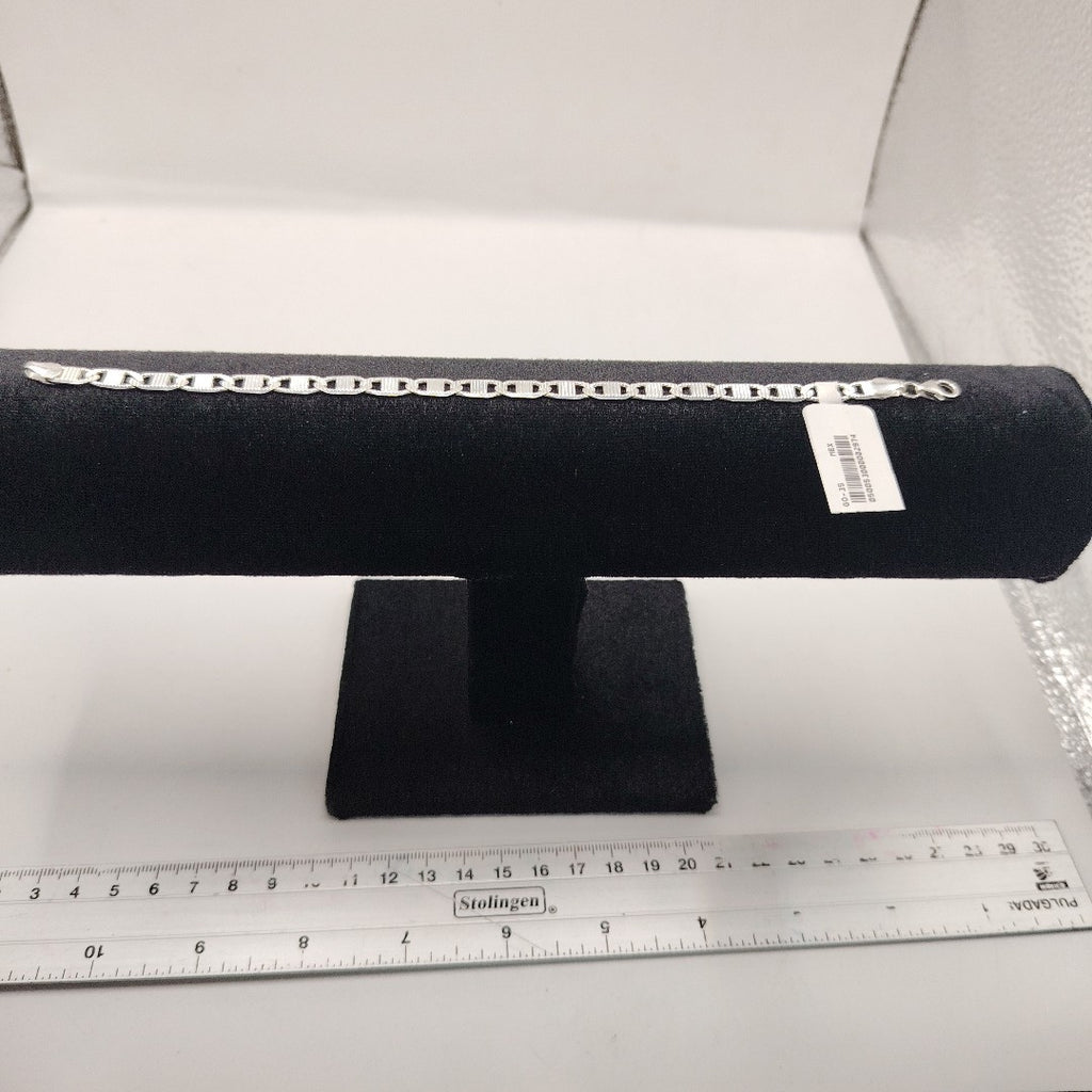 PULSERA TEJIDO ESPEJO PLATA .925 21 CM 7.5 GR (NUEVO)