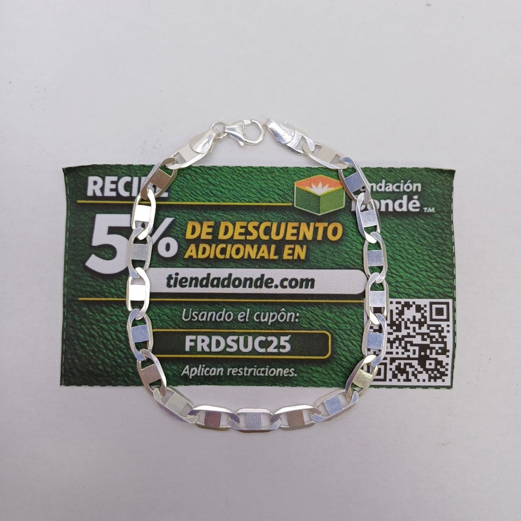PULSERA TEJIDO ESPEJO PLATA .925 21 CM 7.5 GR (NUEVO)