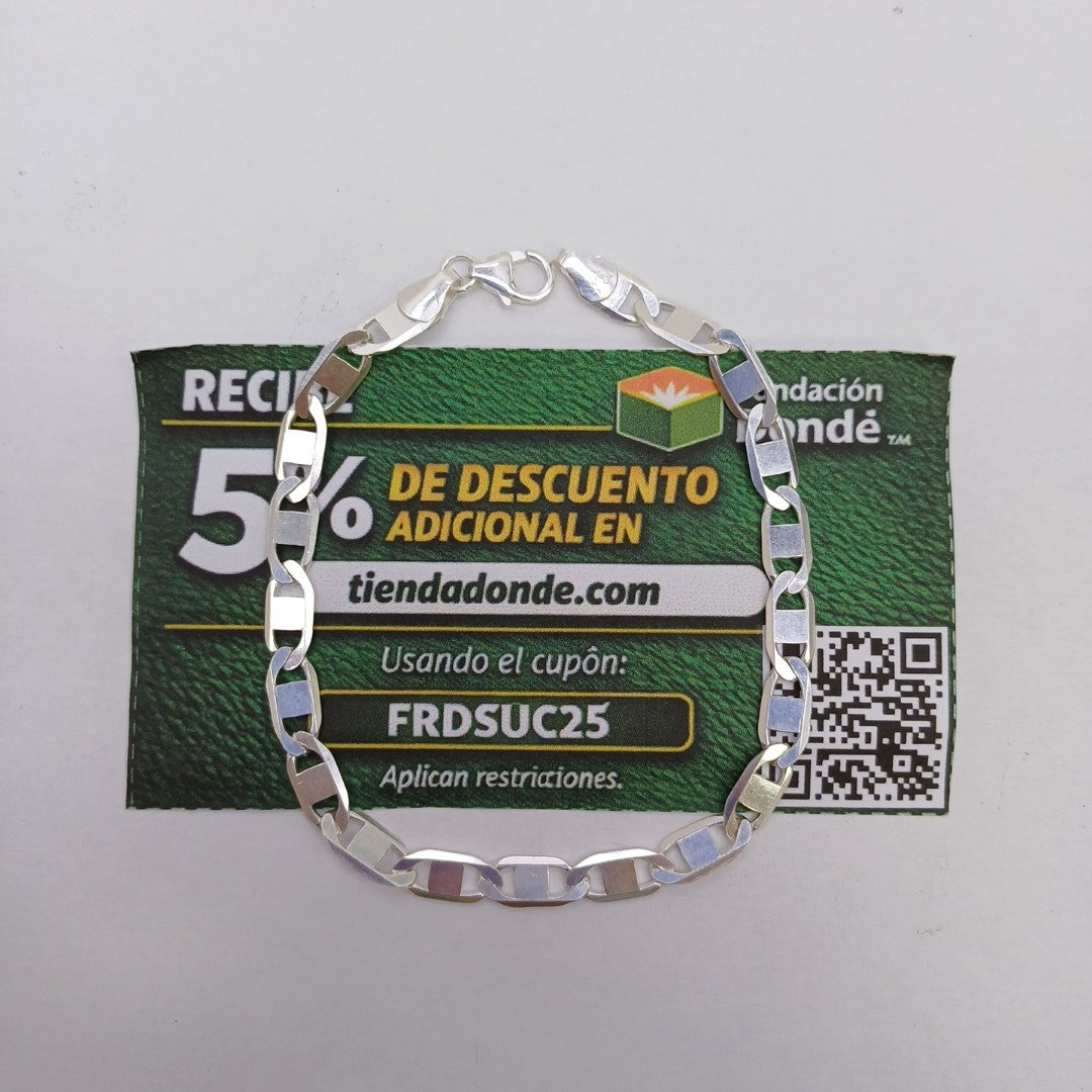 PULSERA TEJIDO ESPEJO PLATA .925 21 CM 7.5 GR (NUEVO)
