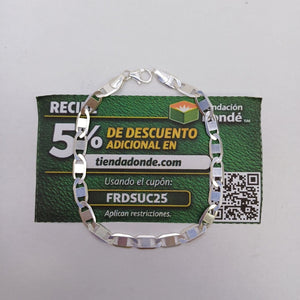 PULSERA TEJIDO ESPEJO PLATA .925 21 CM 7.5 GR (NUEVO)