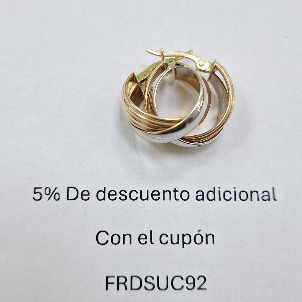 ARRACADAS PAR ORO COMBINADO 10 K 2.9 GRMS (SEMINUEVO)