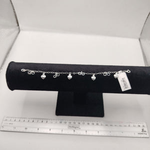 PULSERA CON DIJES CORAZON INFINITO PLATA .925 18 CM 3.12 GR (NUEVO)