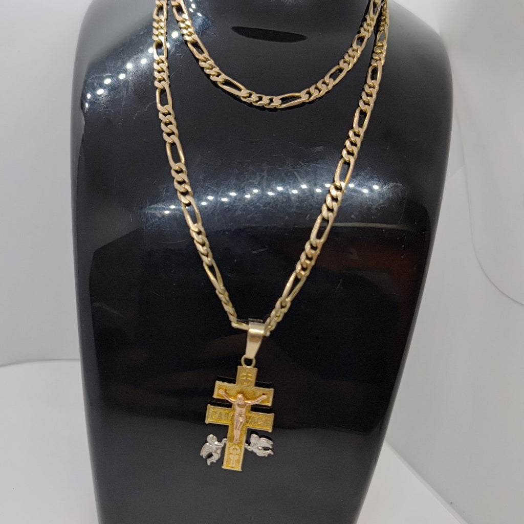 CADENA,CRUZ DE CARAVACA ORO 10 K 20,50 GRMS (SEMINUEVO)