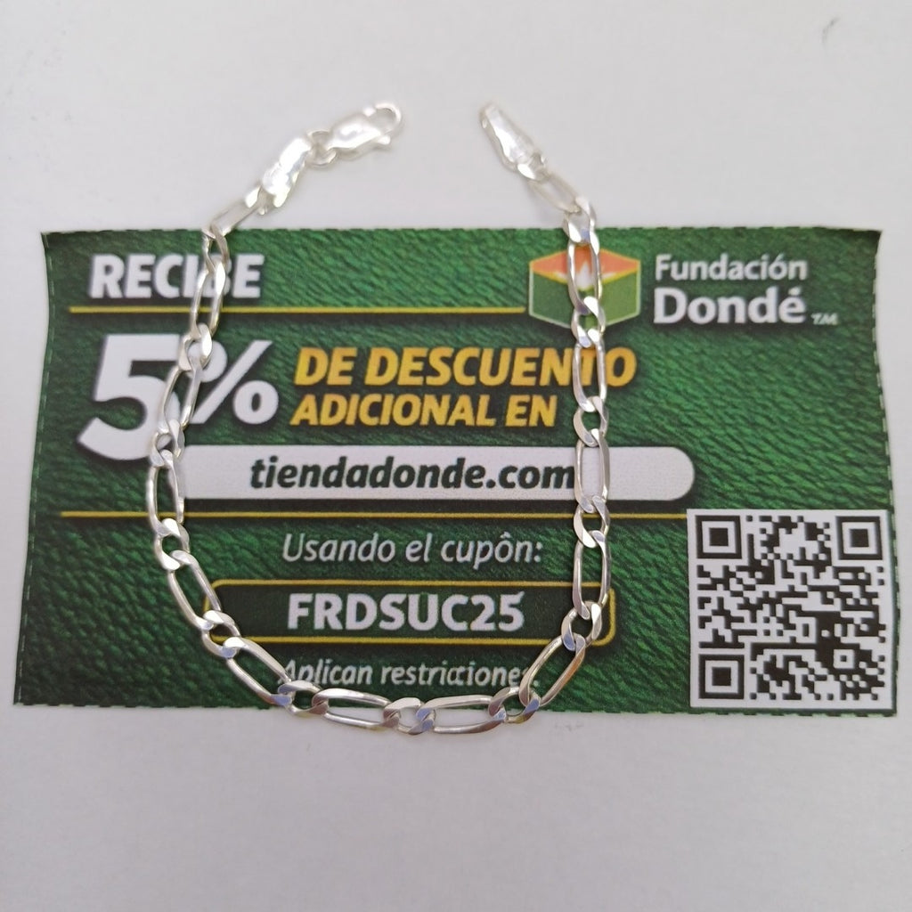 PULSERA TEJIDO 1X1 PLATA .925 18 CM 3.4 GR (NUEVO)