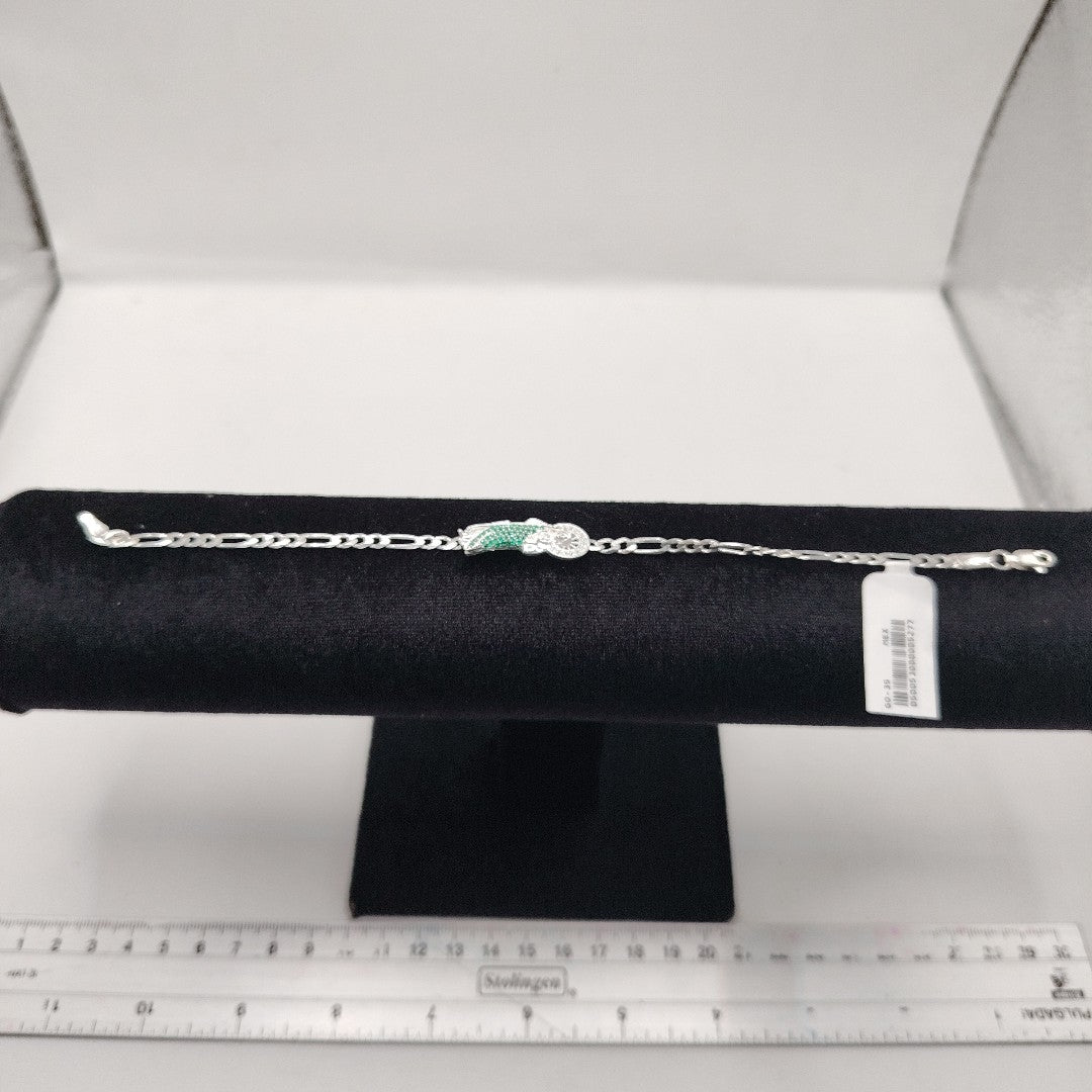 PULSERA TEJIDO SAN JUDAS PLATA .925 21 CM 5.6 GR (NUEVO)