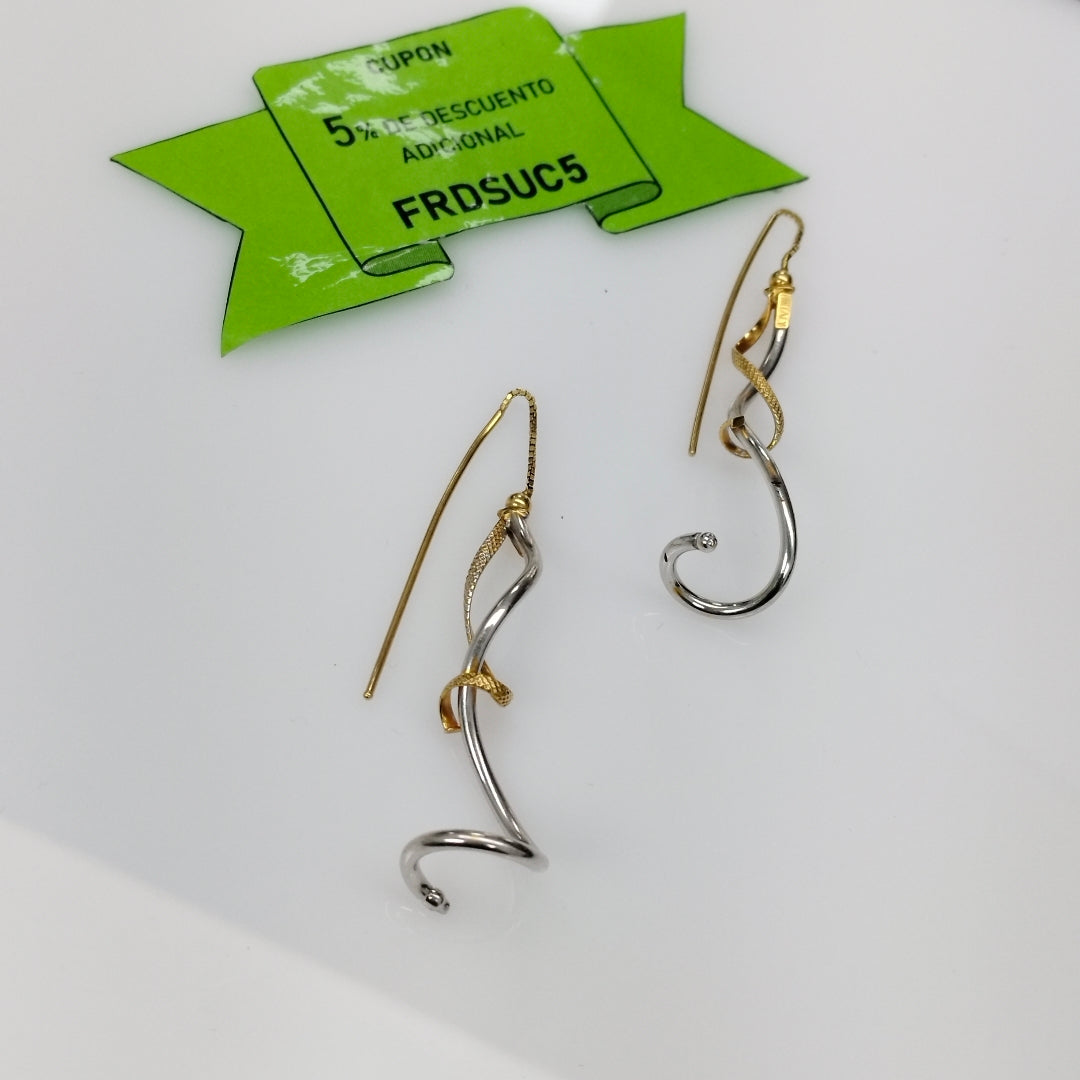 VIOLADORES PAR ORO, ORO COMBINADO 14 K 4 GRMS (SEMINUEVO)