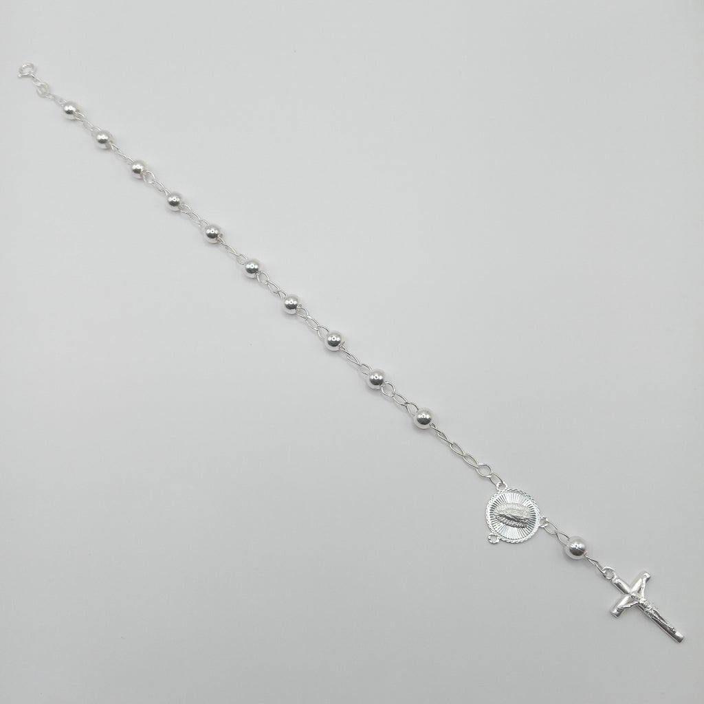 PULSERA TIPO ROSARIO PLATA .925 18 CM 4.22 GR (NUEVO)